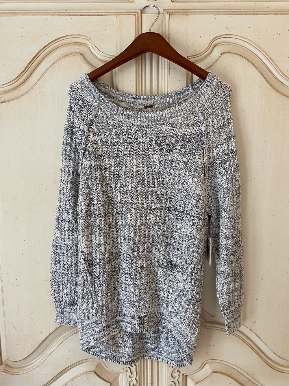Free People Marled Gray Crewneck Sweater